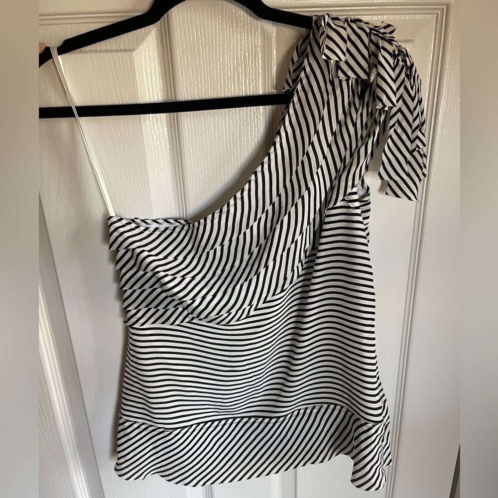 BCBG one shoulder blouse